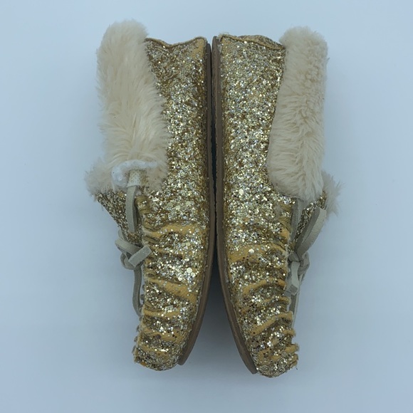 Crewcuts Girls' Glitter-Covered Moccasin Slippers Size K13 - Picture 9 of 12